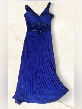 💙 Sue Wong Nocturnal Blue Fairycore Formal Pleated Dress 💙 Size 6